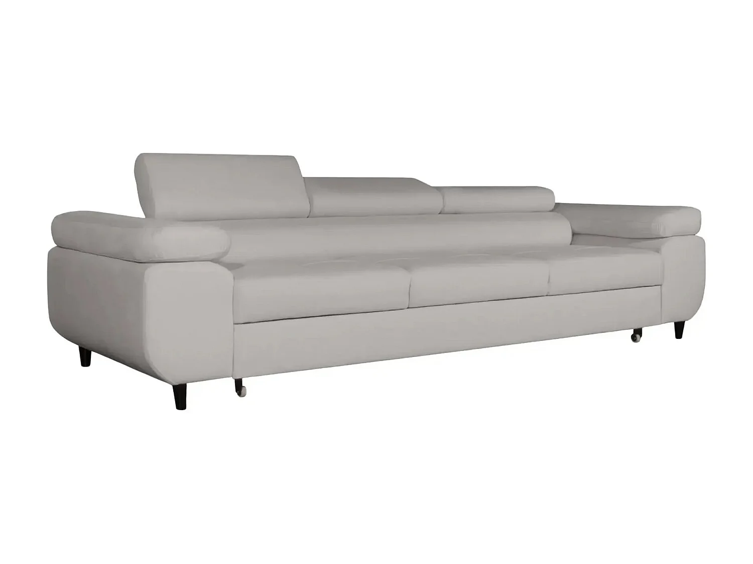 CHARLIE - Canapé droit convertible tissu chiné 3 places - Gris clair