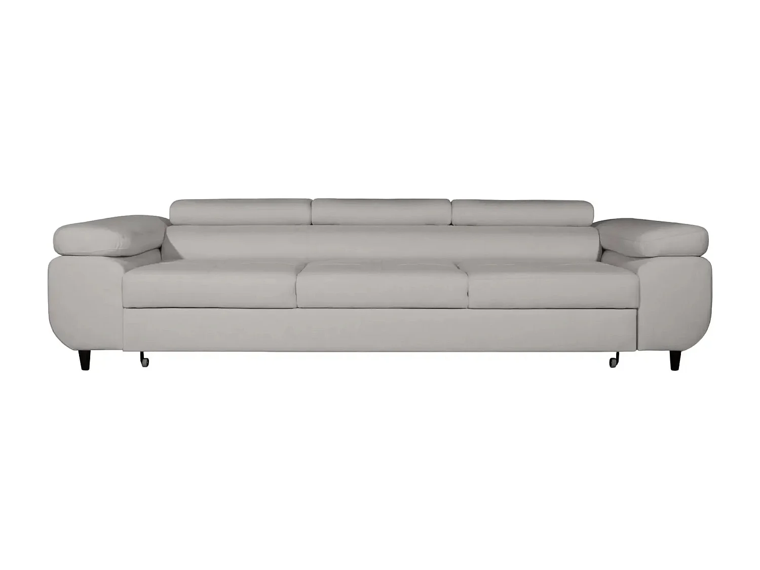 Canapé convertible 3 places en tissu chiné gris clair CHARLIE