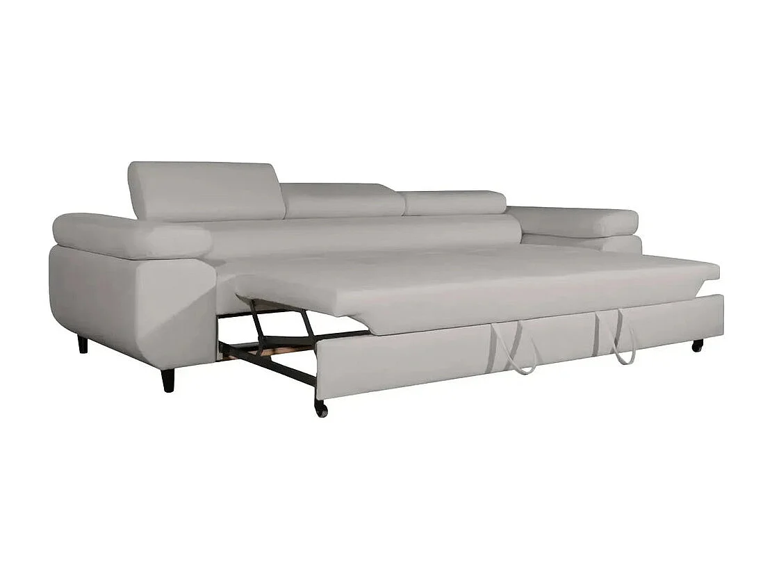 Canapé convertible 3 places en tissu chiné gris clair CHARLIE