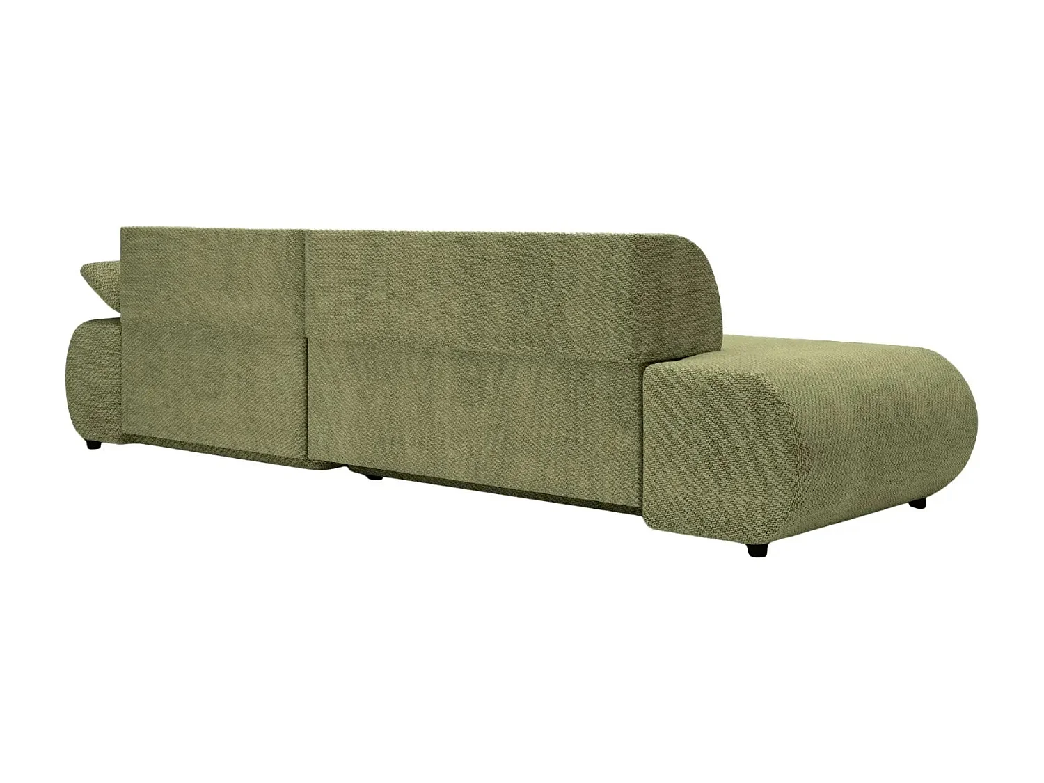 LEVI - Canapé d'angle convertible tissu lisse 3 places - Vert - Gauche