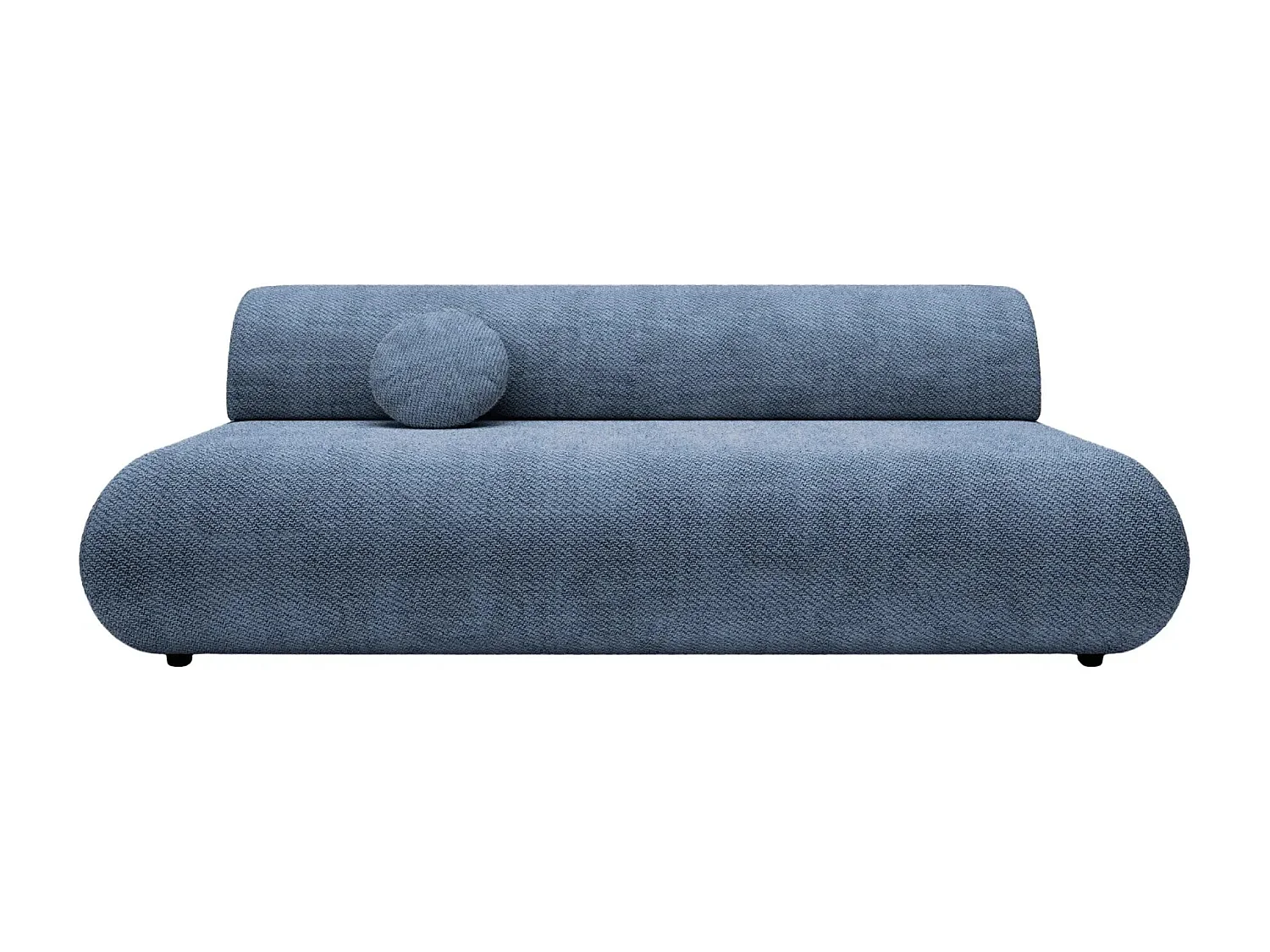 LEVI - Canapé droit convertible tissu lisse 2 places - Bleu