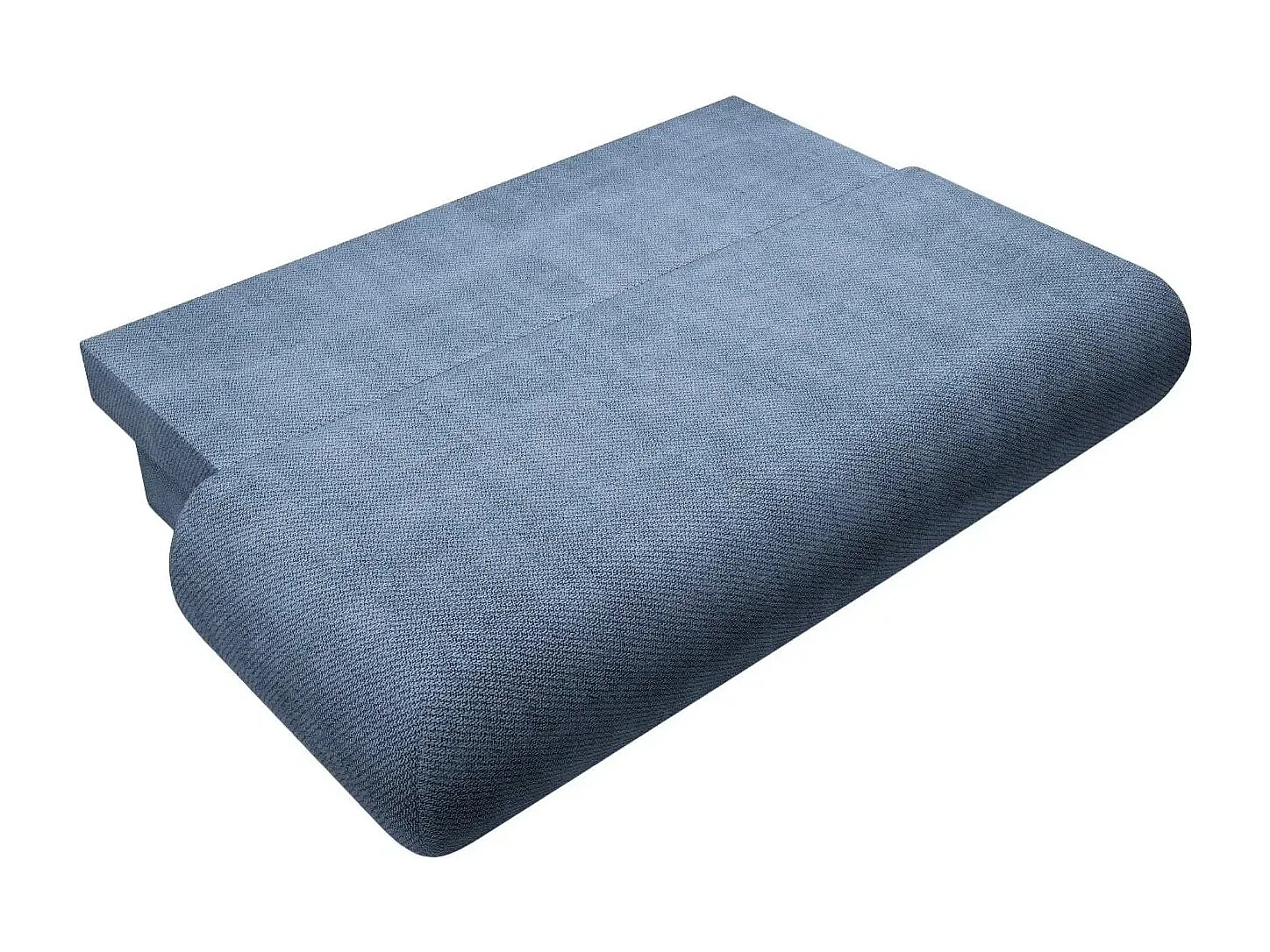 LEVI - Canapé droit convertible tissu lisse 2 places - Bleu