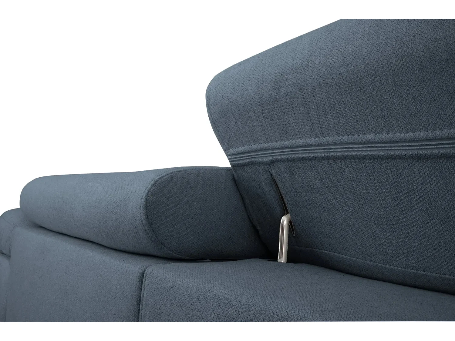 CHARLIE - Canapé droit convertible tissu chiné 3 places - Bleu