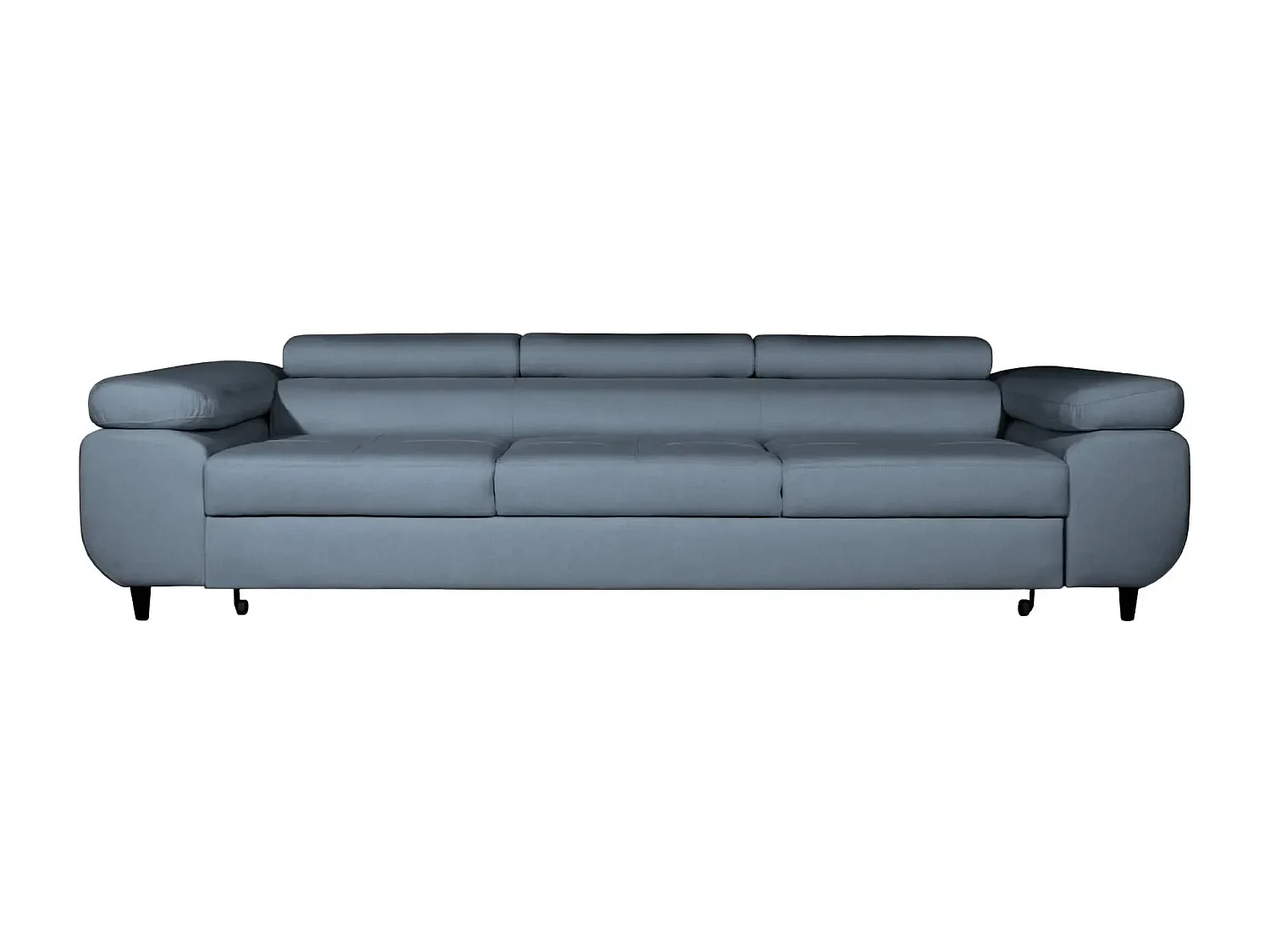 Canapé convertible 3 places en tissu chiné bleu CHARLIE