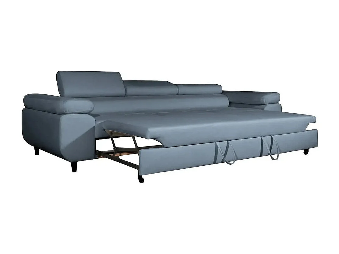 Canapé convertible 3 places en tissu chiné bleu CHARLIE