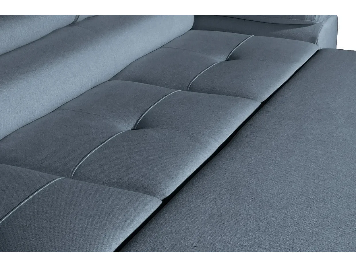 Canapé convertible 3 places en tissu chiné bleu CHARLIE
