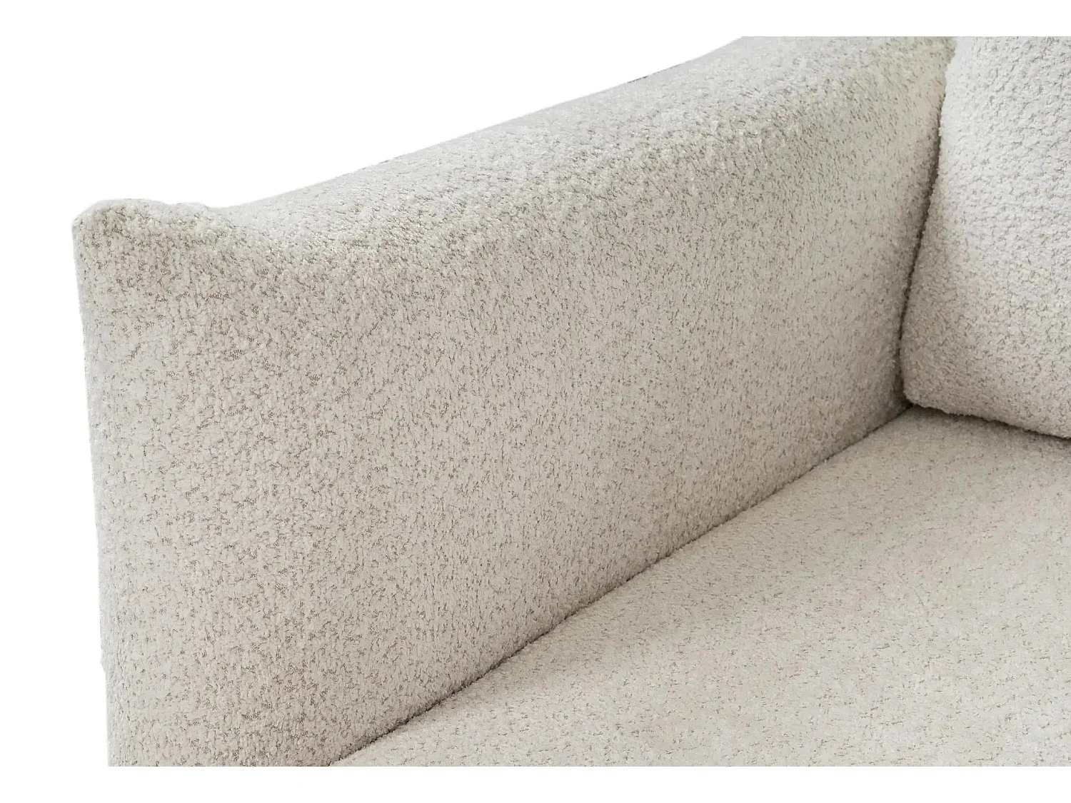 ALIX - Canapé d'angle convertible tissu bouclette 4 places - Beige