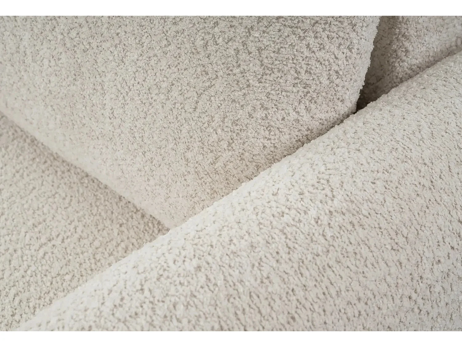 ALIX - Canapé d'angle convertible tissu bouclette 4 places - Beige