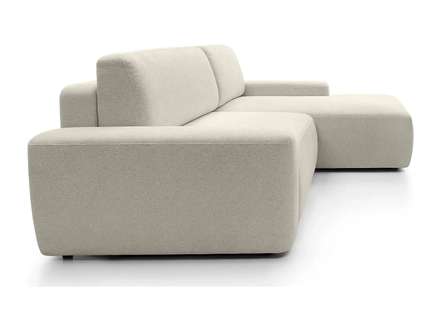 IVY - Canapé d'angle convertible tissu chiné 4 places - Beige - Droit