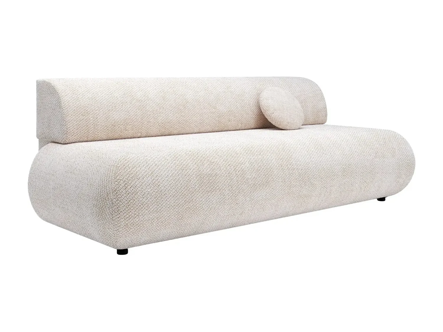 LEVI - Canapé droit convertible tissu lisse 2 places - Beige