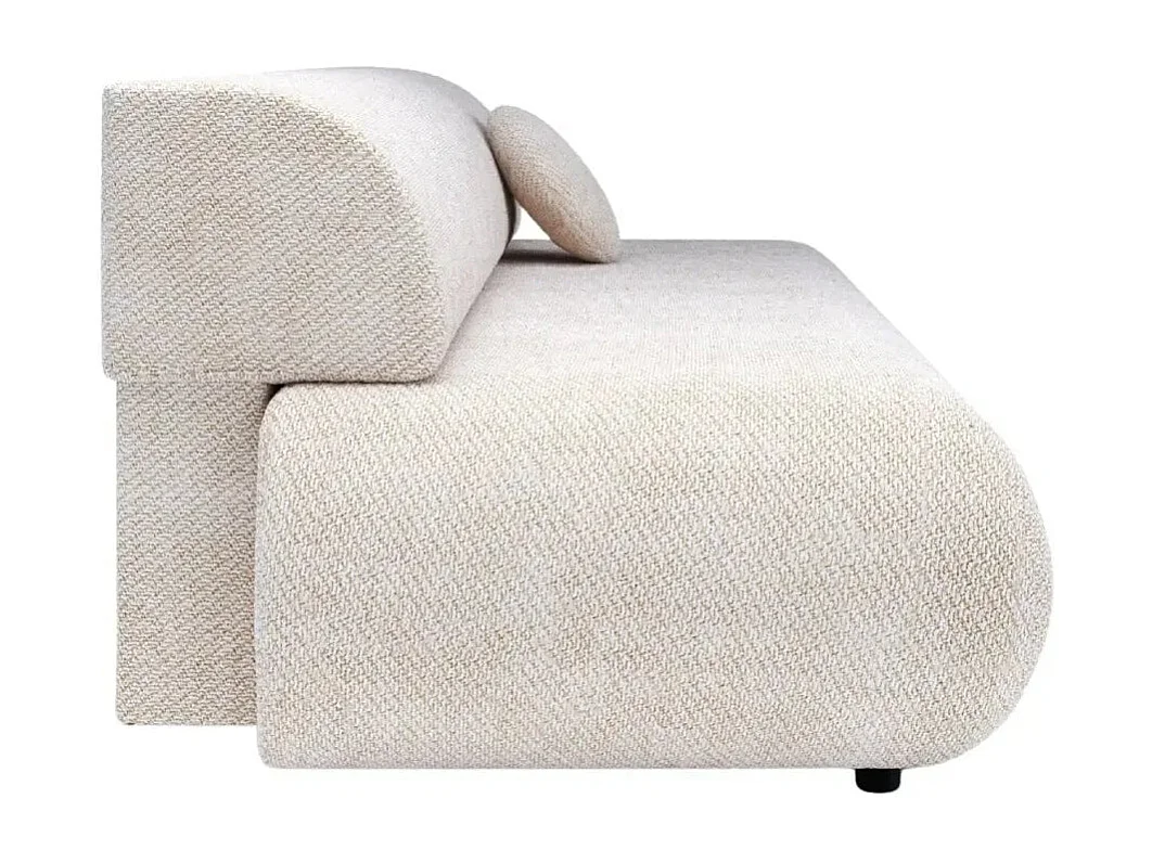 LEVI - Canapé droit convertible tissu lisse 2 places - Beige