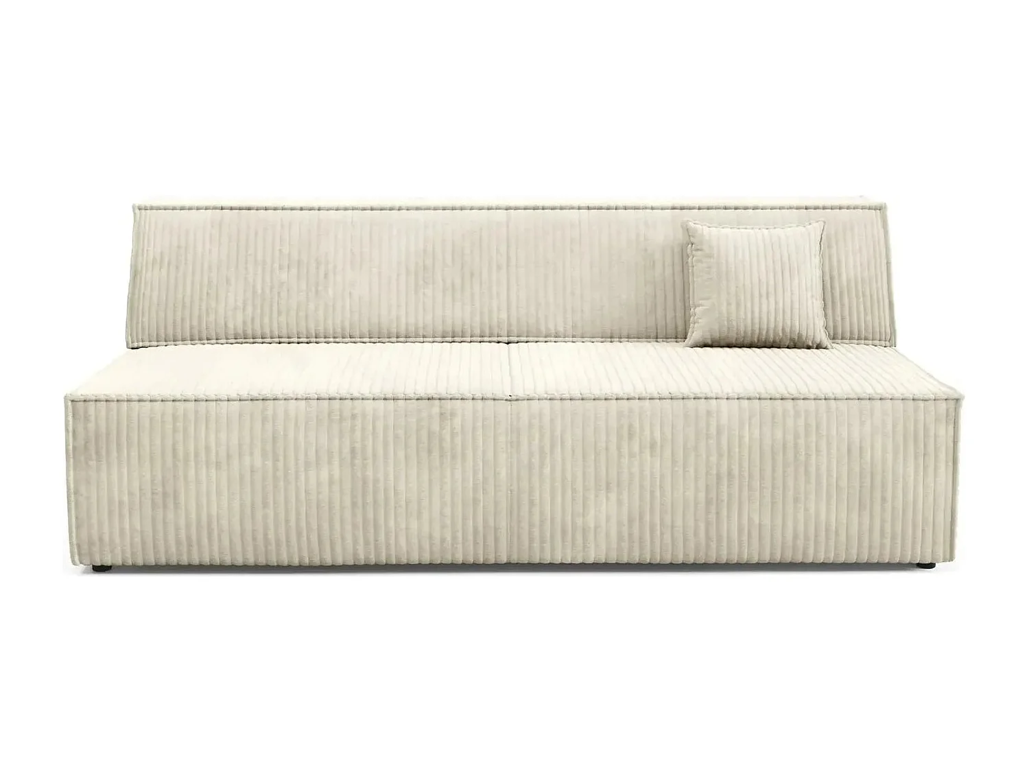 BURANO - Canapé droit convertible velours côtelé 2 places - Beige