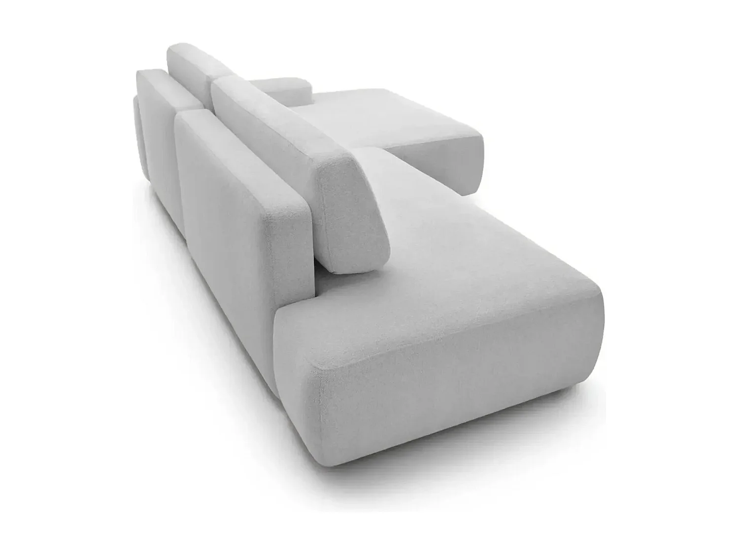 IVY O - Canapé d'angle convertible coffre tissu chiné 3 places - Gris clair - Gauche