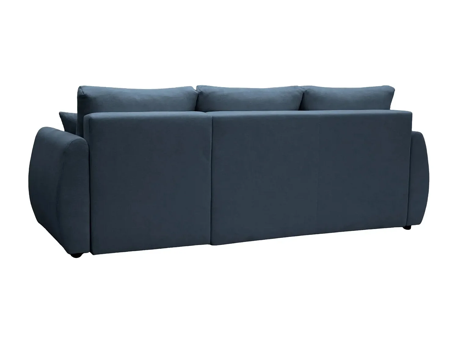 HERA - Canapé d'angle convertible tissu doux 3 places - Bleu