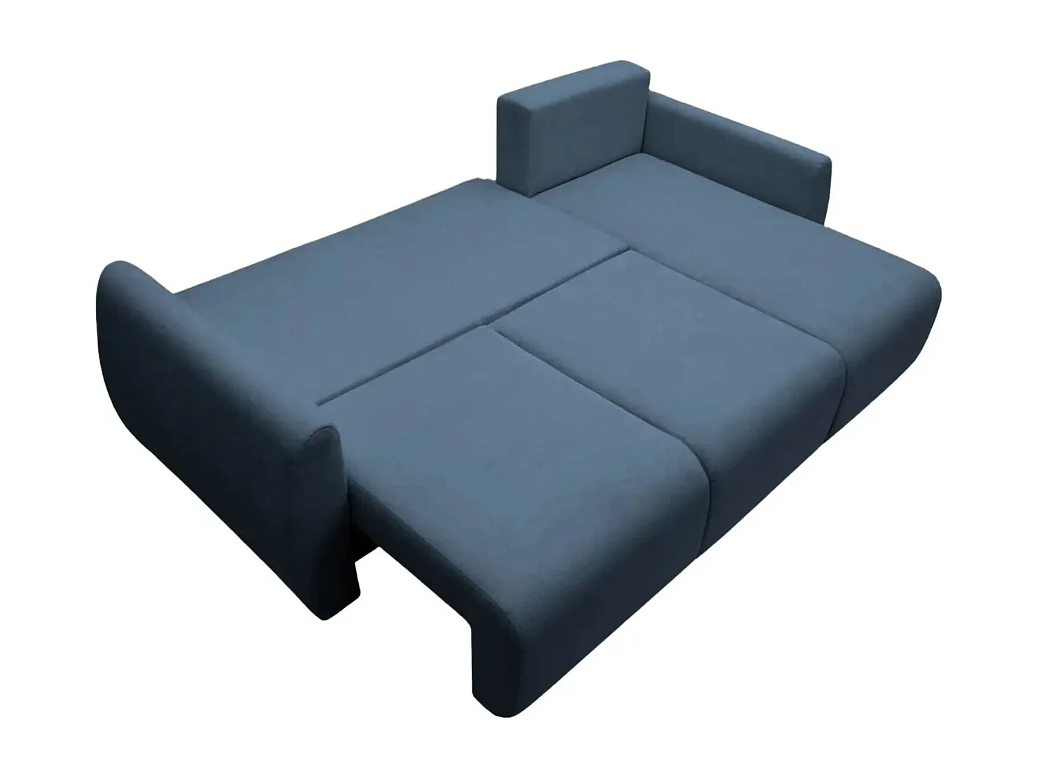 HERA - Canapé d'angle convertible tissu doux 3 places - Bleu