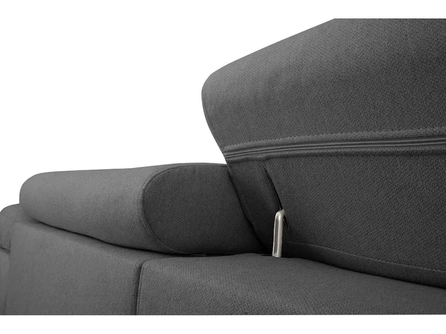 CHARLIE - Canapé droit convertible tissu chiné 3 places - Gris foncé