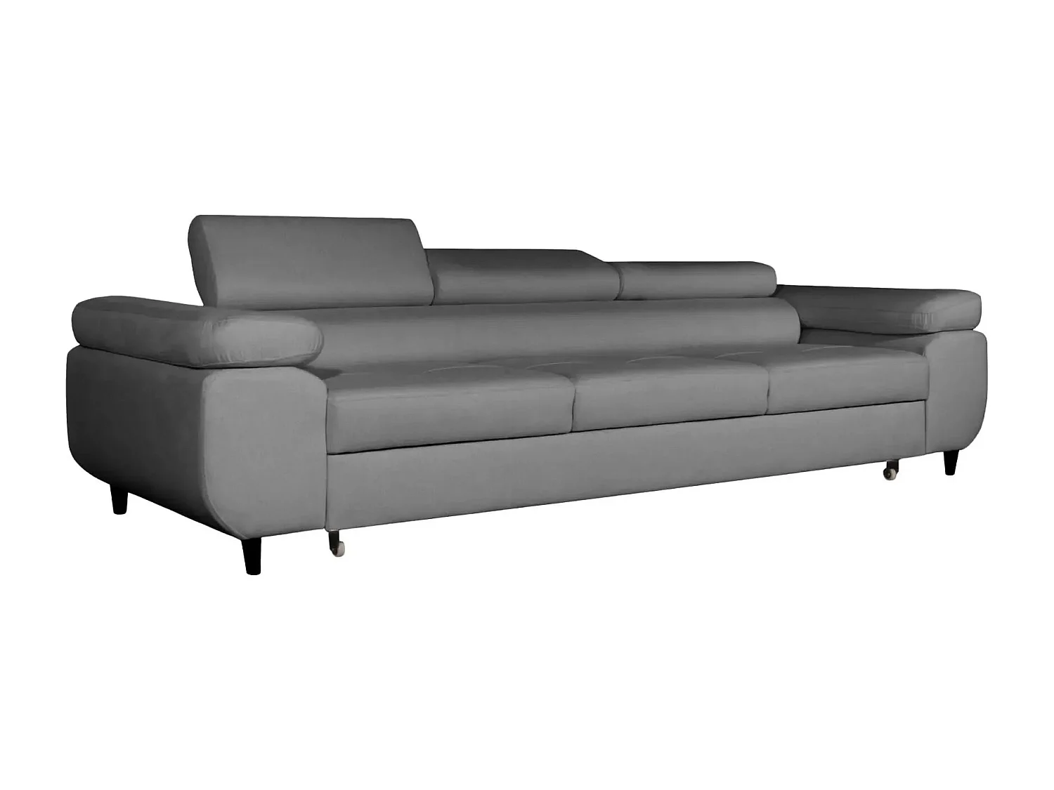 CHARLIE - Canapé droit convertible tissu chiné 3 places - Gris foncé