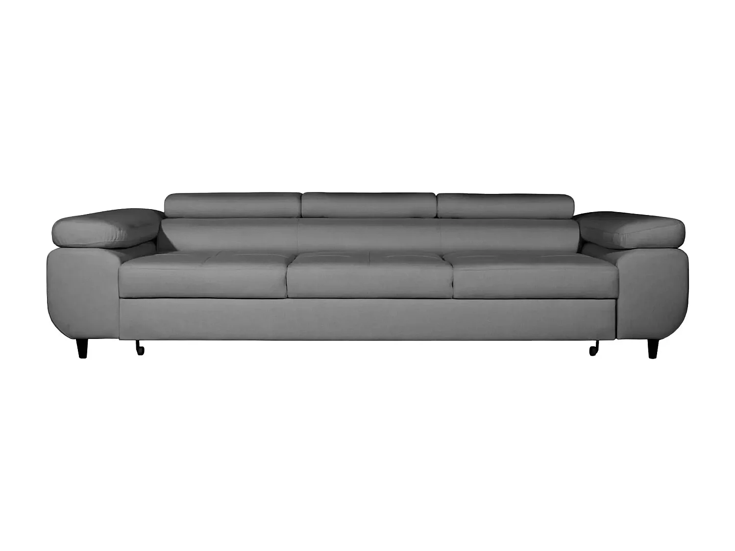 Canapé convertible 3 places en tissu chiné gris CHARLIE