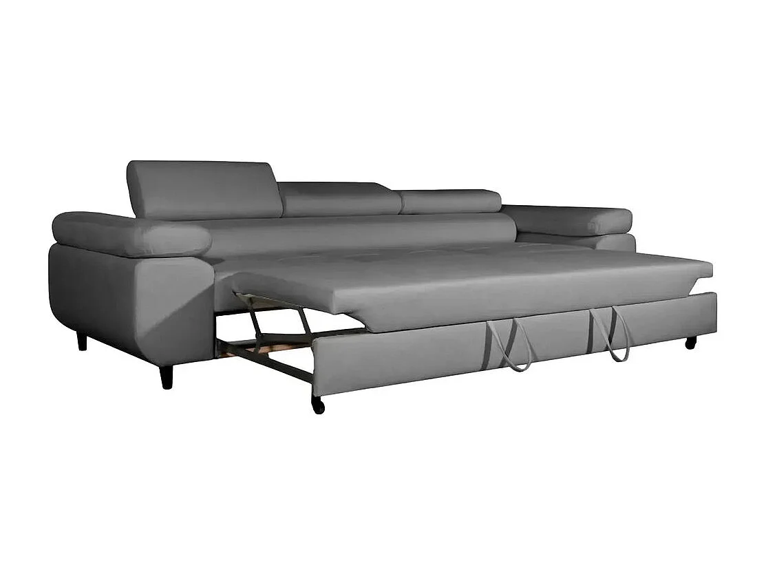 Canapé convertible 3 places en tissu chiné gris CHARLIE
