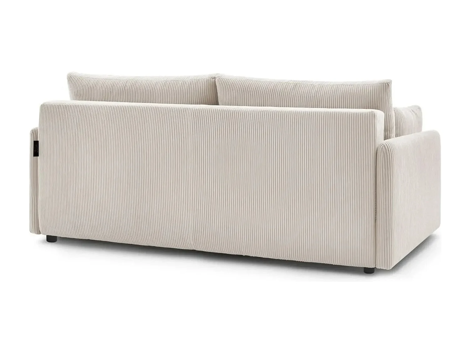 AXELLE - Canapé droit convertible velours côtelé 2 places - Beige