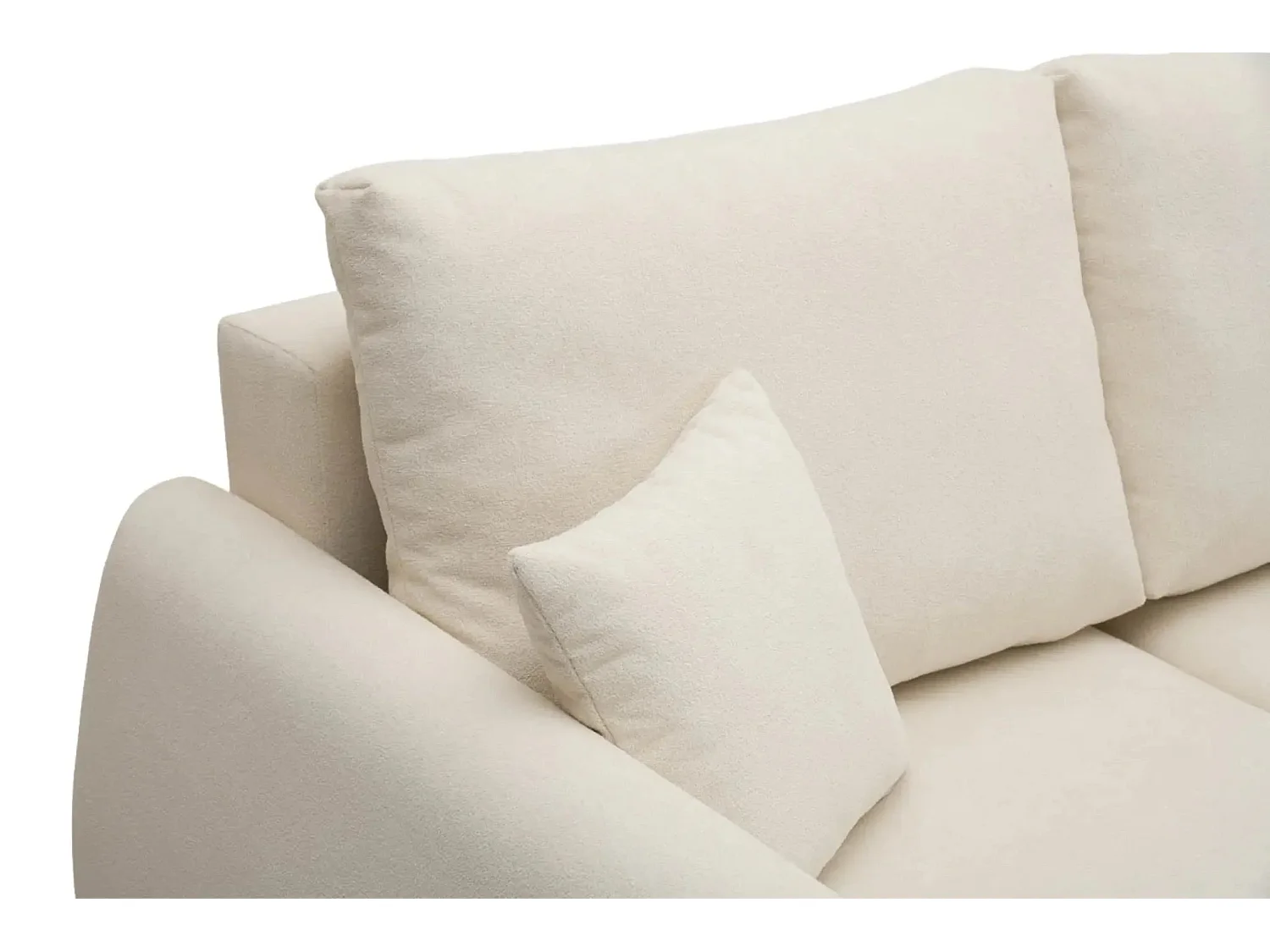 HERA - Canapé d'angle convertible tissu doux 3 places - Beige