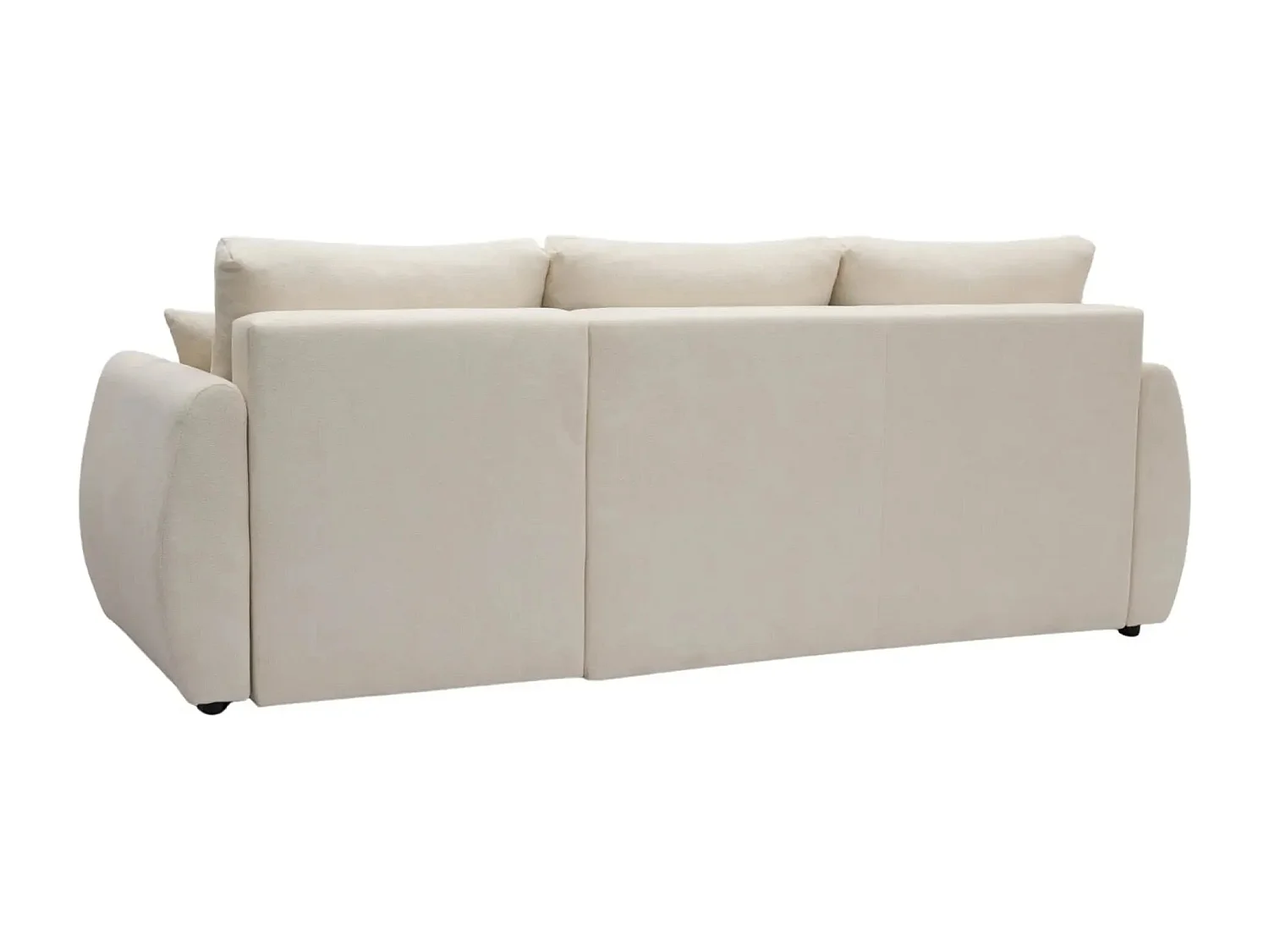 HERA - Canapé d'angle convertible tissu doux 3 places - Beige