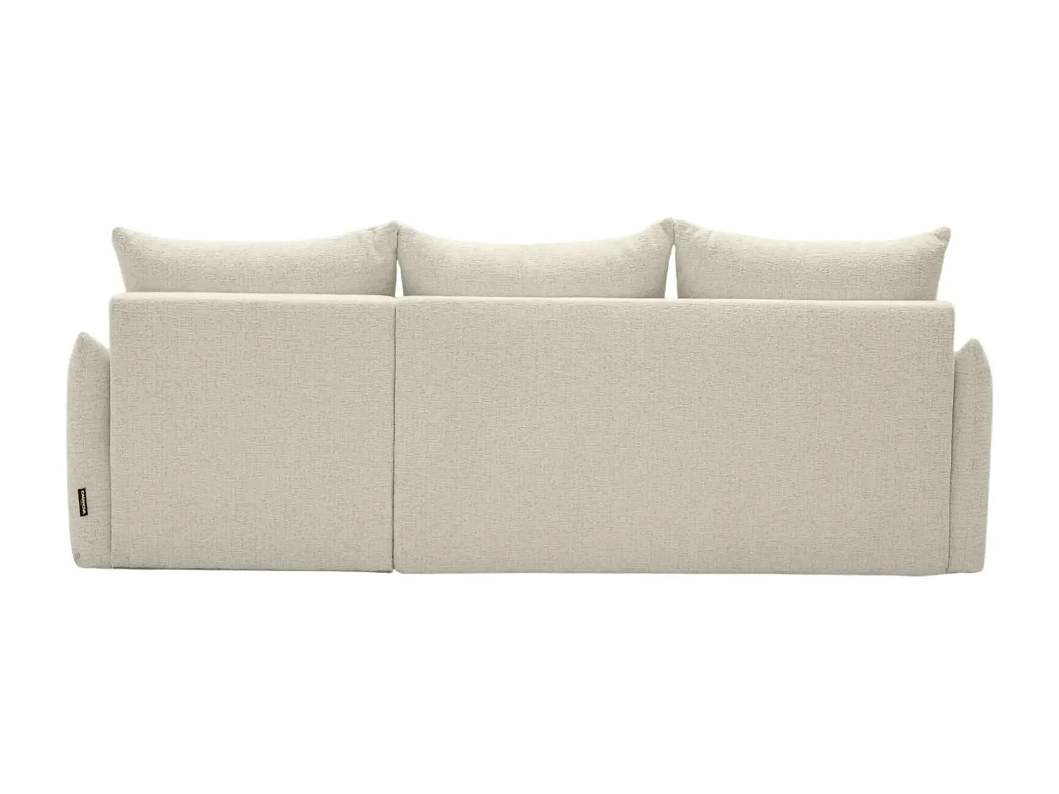 CELINE - Canapé d'angle convertible tissu chenille 4 places - Beige - 128cm