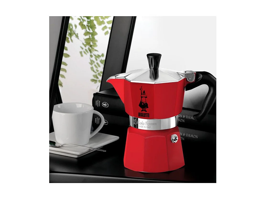 Cafetera Italiana Bialetti La Mokina Roja 1 Taza 40 ml Para Todos los Fuegos Excepto Inducción