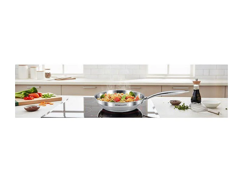 Poêle Grand Chef ARTHUR MARTIN Ø20 cm Inox 18/10 Tous Feux Induction Ergonomique Durable
