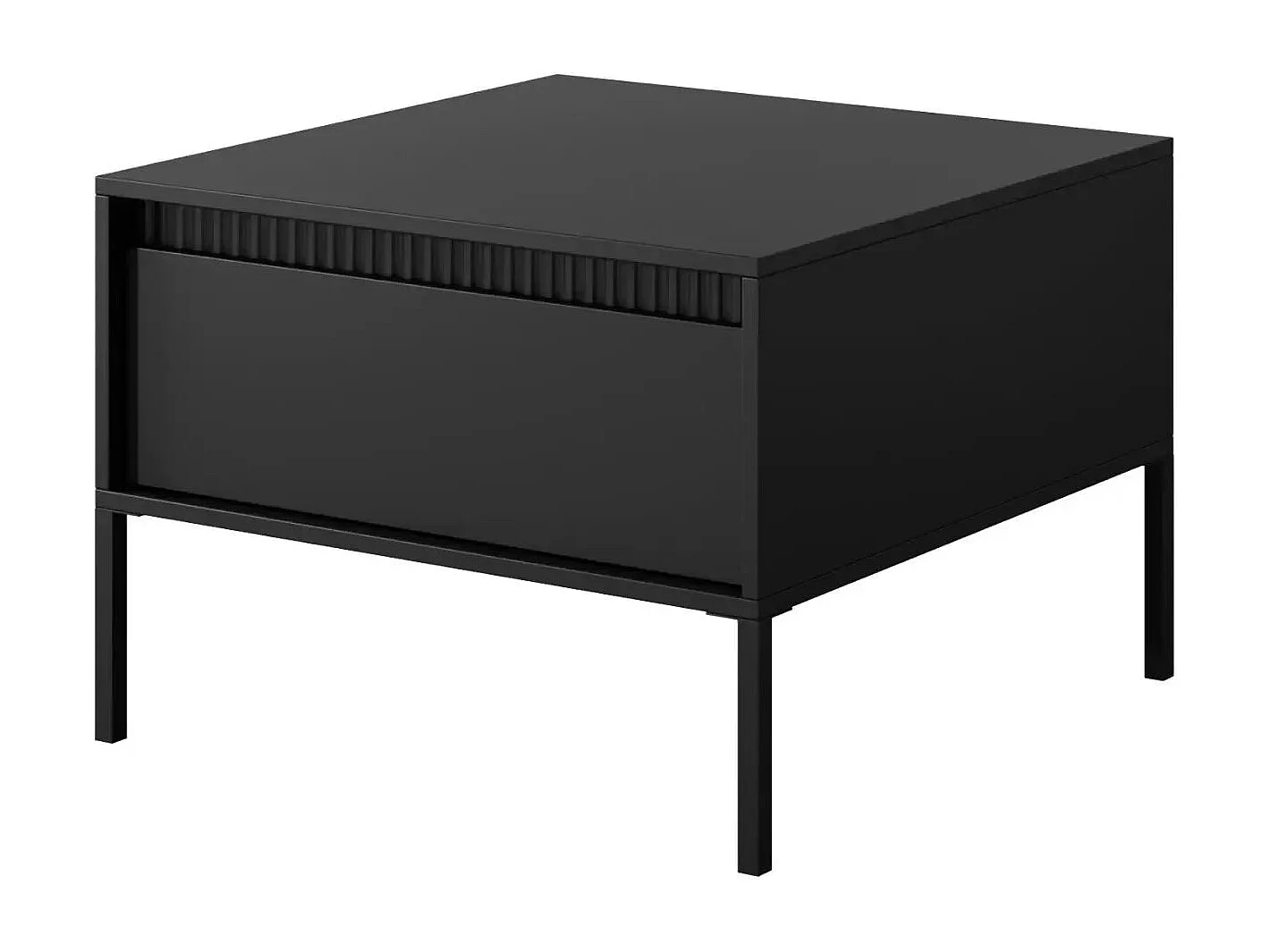 ALINA - Table de chevet 68cm pieds en métal - Noir