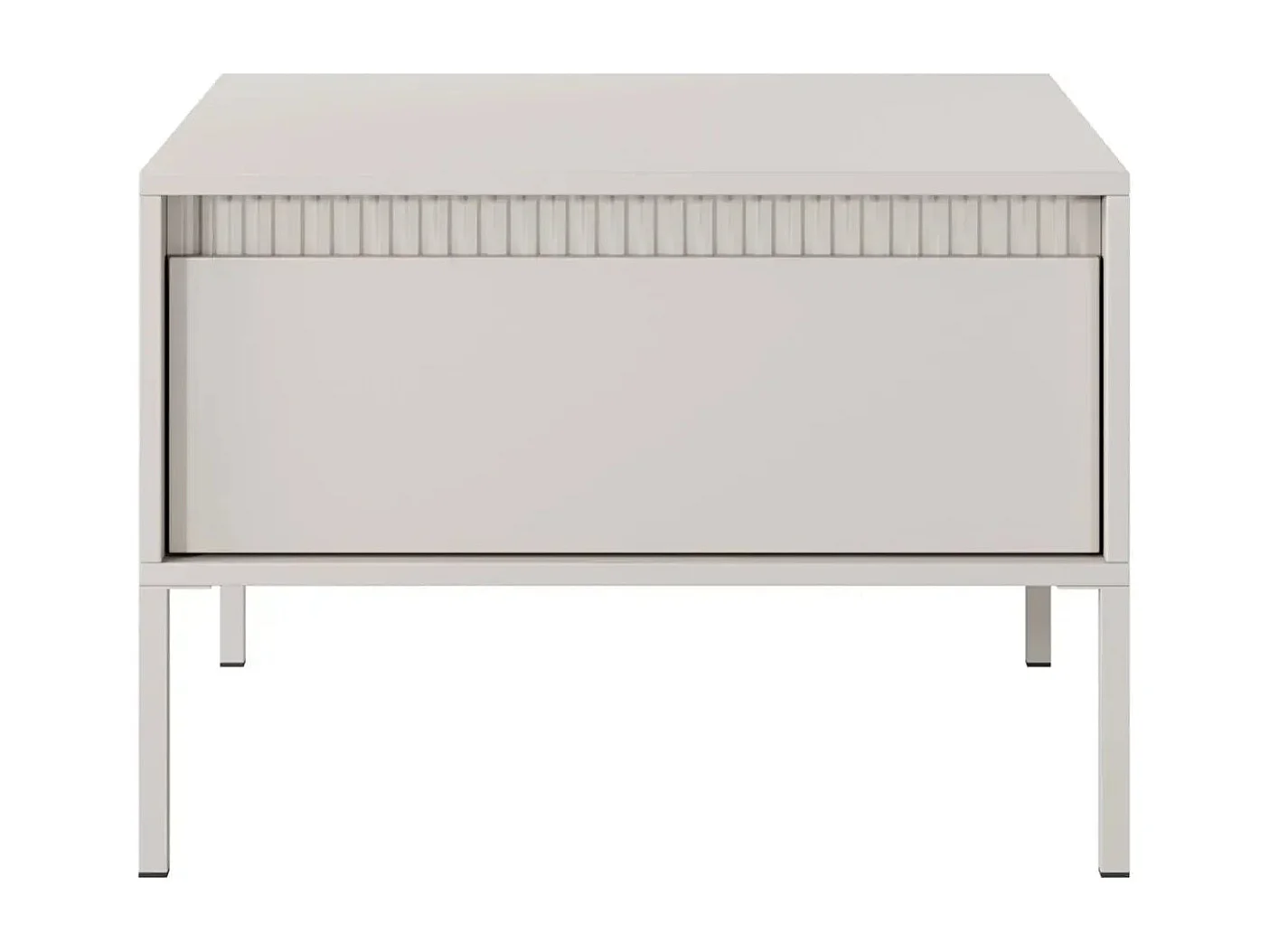 ALINA - Table de chevet 68cm pieds en métal - Beige