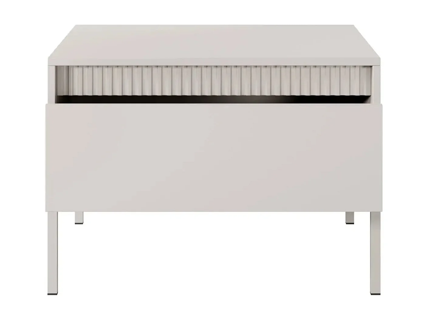 ALINA - Table de chevet 68cm pieds en métal - Beige