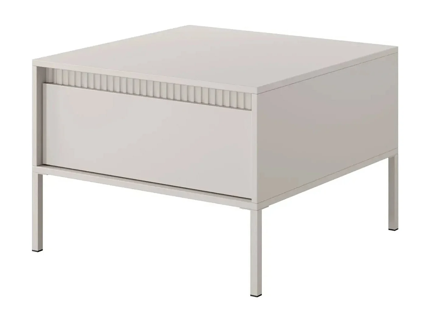 ALINA - Table de chevet 68cm pieds en métal - Beige