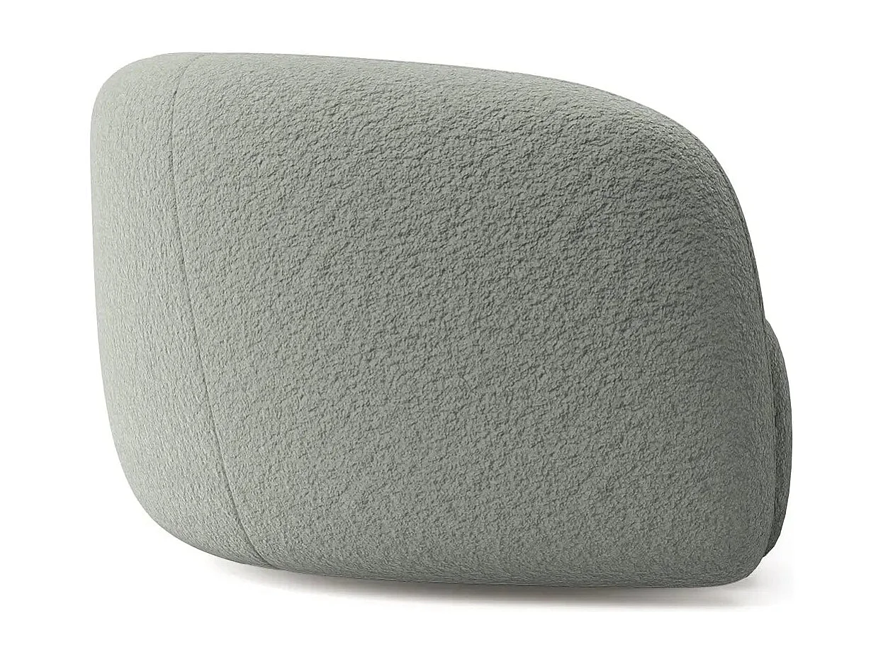 BAHIA - Canapé droit tissu bouclette 2 places - Gris foncé