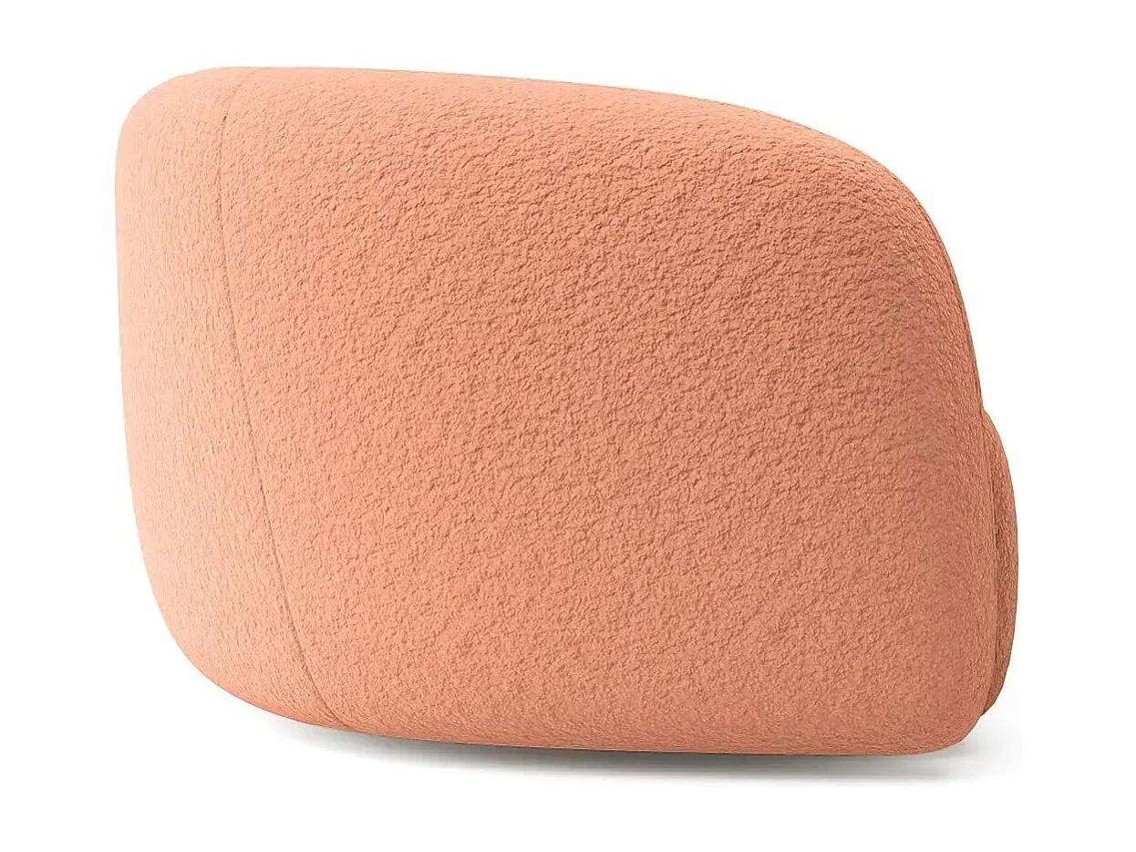 BAHIA - Canapé droit tissu bouclette 2 places - Terracotta
