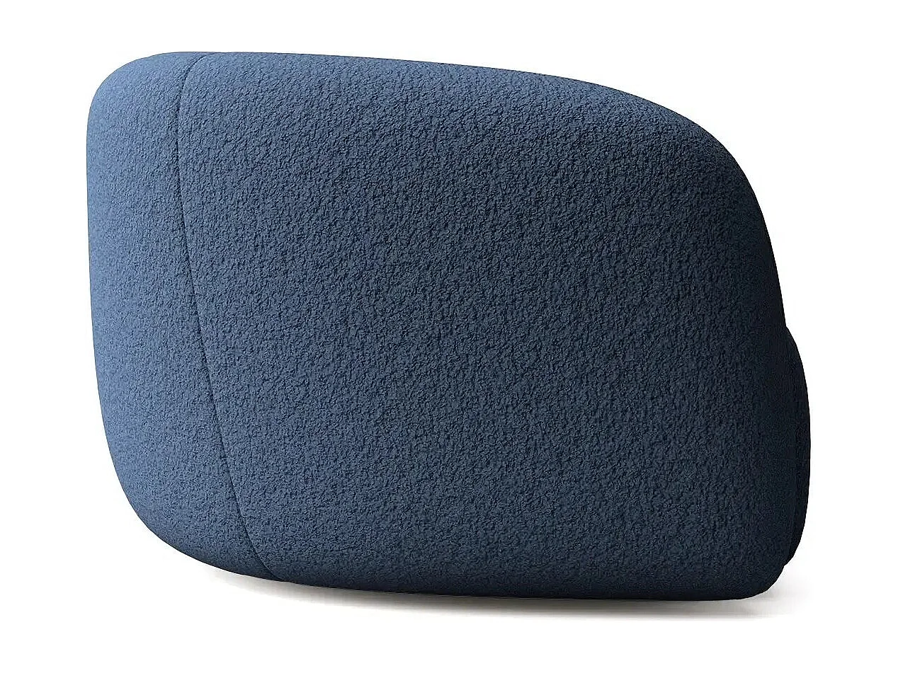 BAHIA 3 - Canapé droit en tissu bouclette 3 places - Bleu