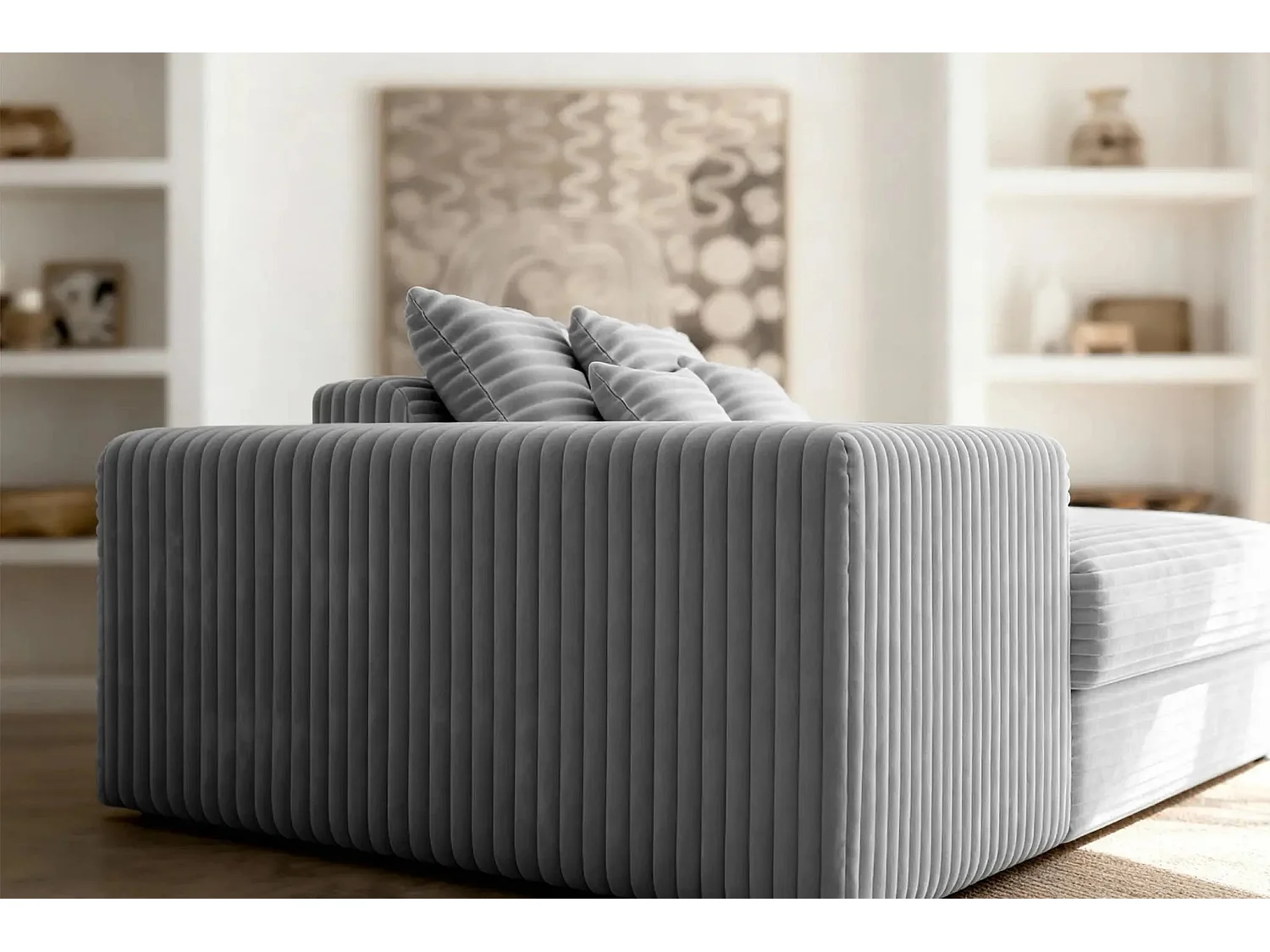 LISBONNE - Canapé droit 2 places - Gris clair