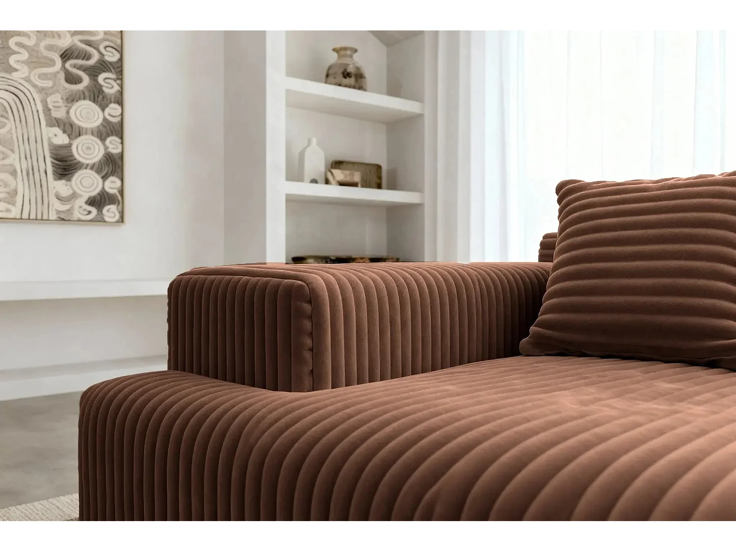 LISBONNE - Canapé droit 2 places - Terracotta