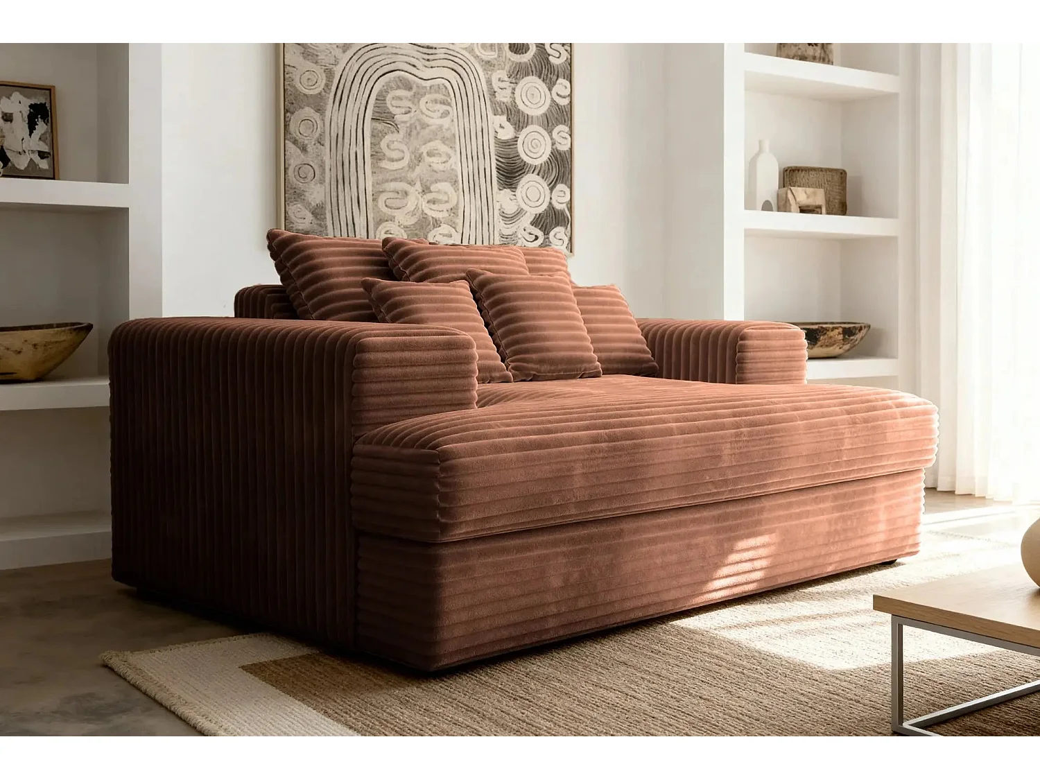 LISBONNE - Canapé droit 2 places - Terracotta