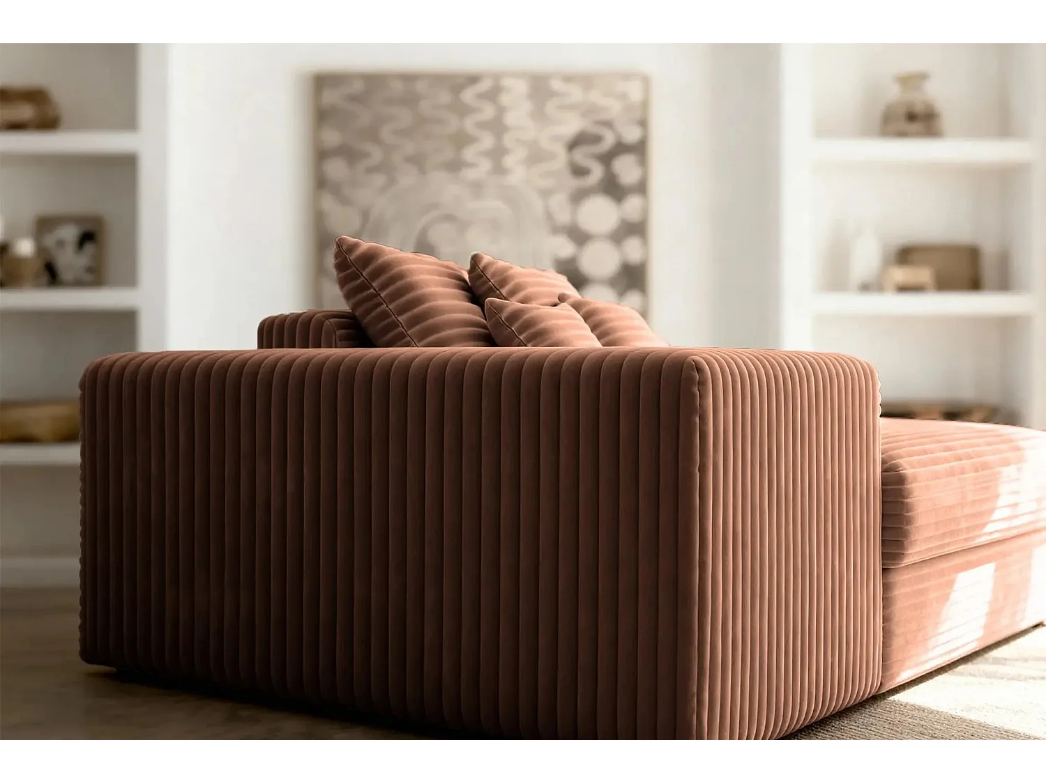 LISBONNE - Canapé droit 2 places - Terracotta