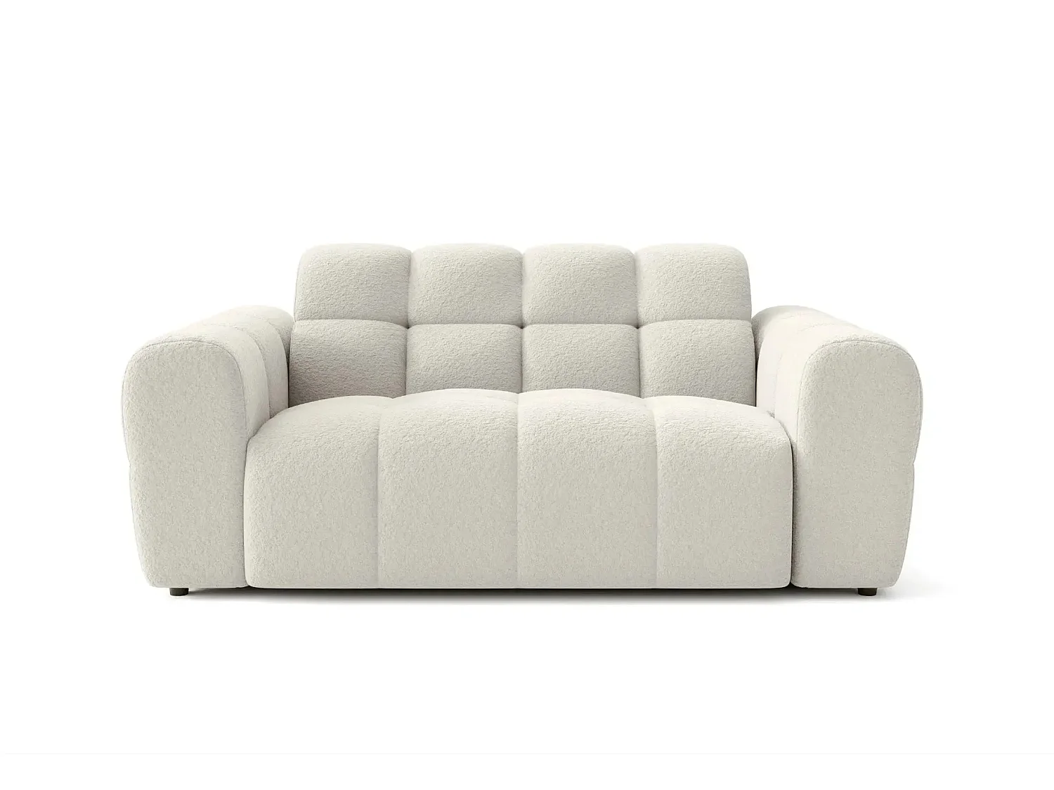 ALEXIA - Canapé droit tissu bouclette 2 places - Beige