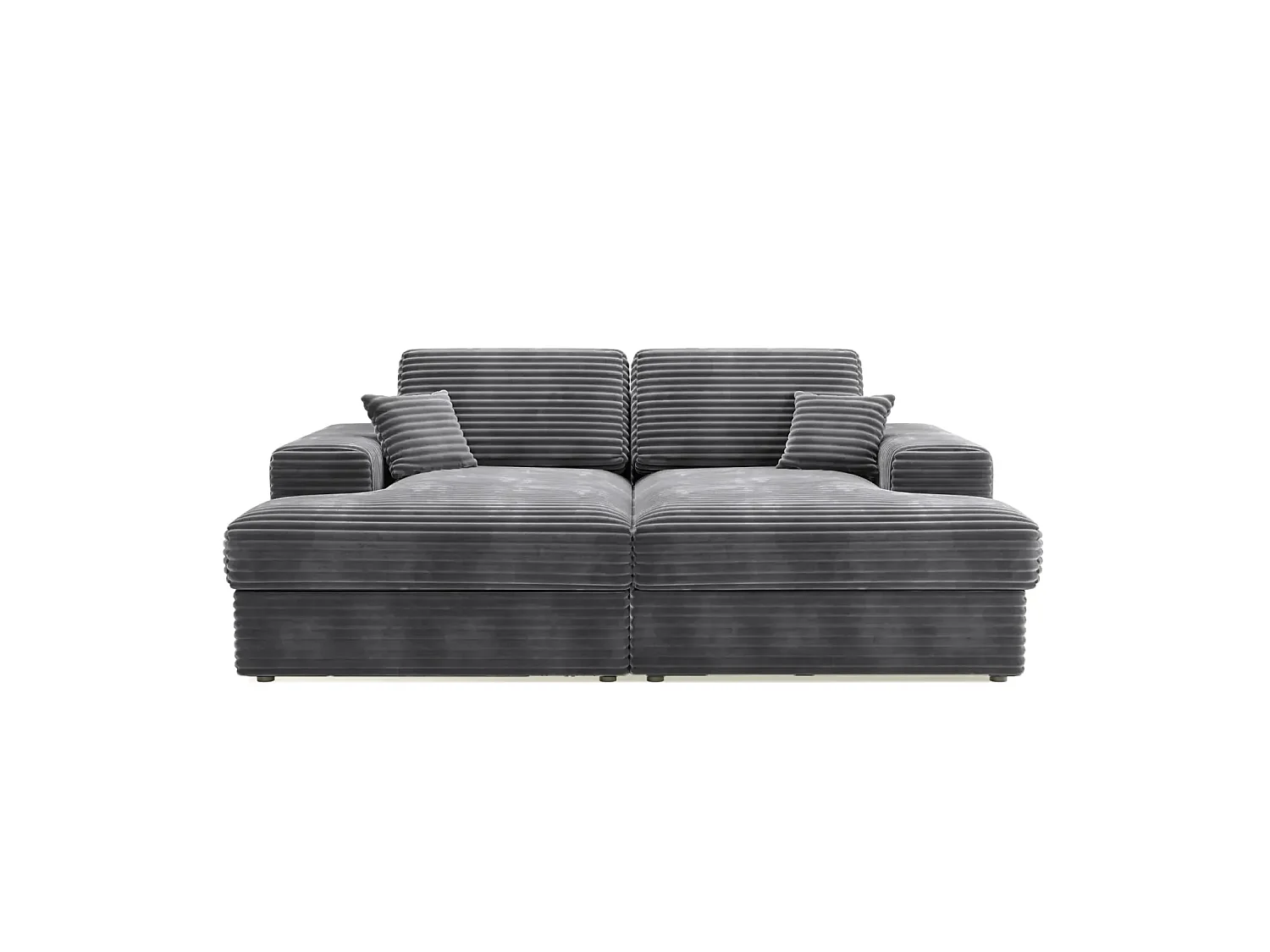 LISBONNE XL - Canapé droit XL 3 places - Gris anthracite