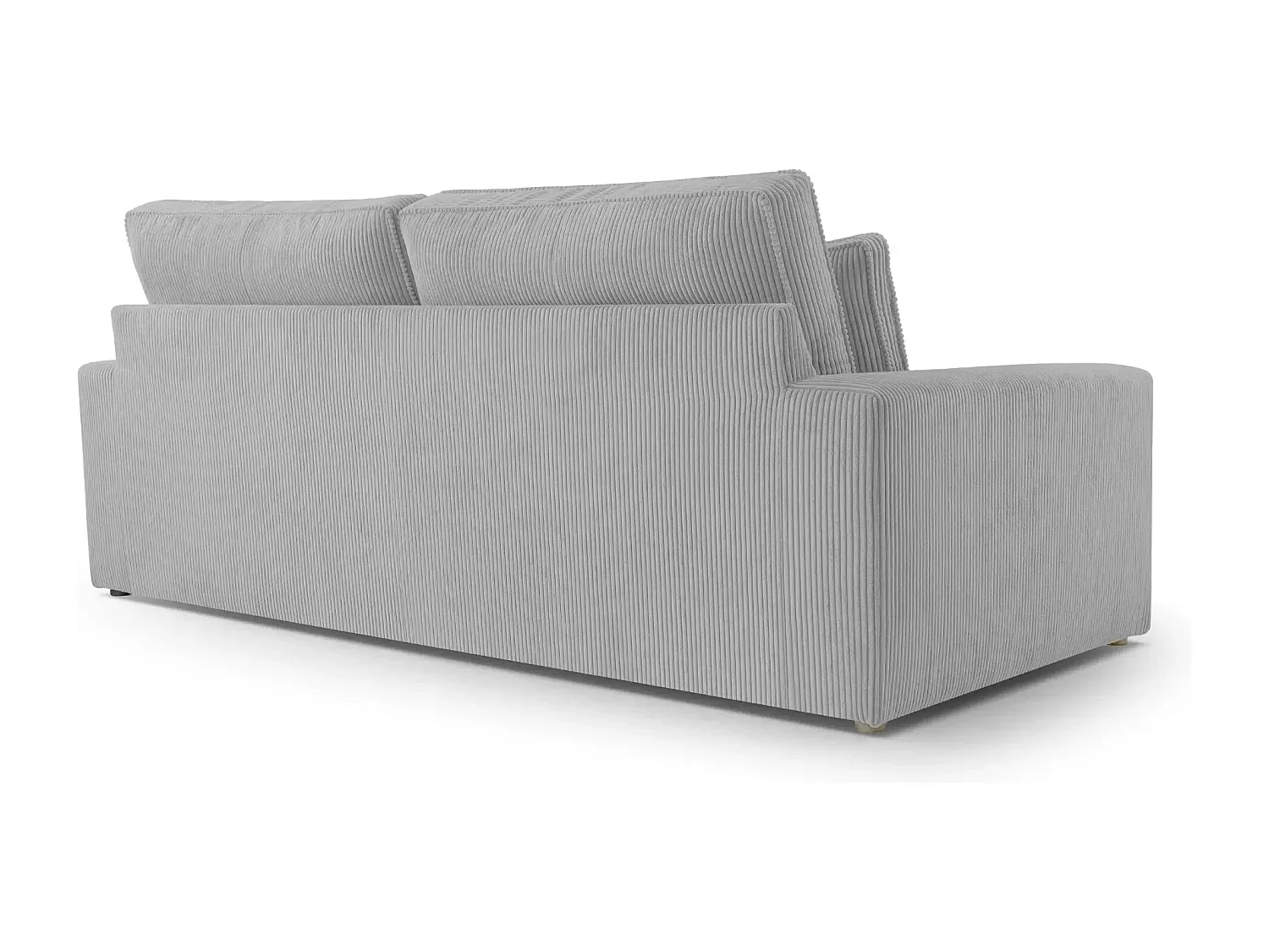HENRY - Canapé droit velours côtelé 2 places - Gris clair