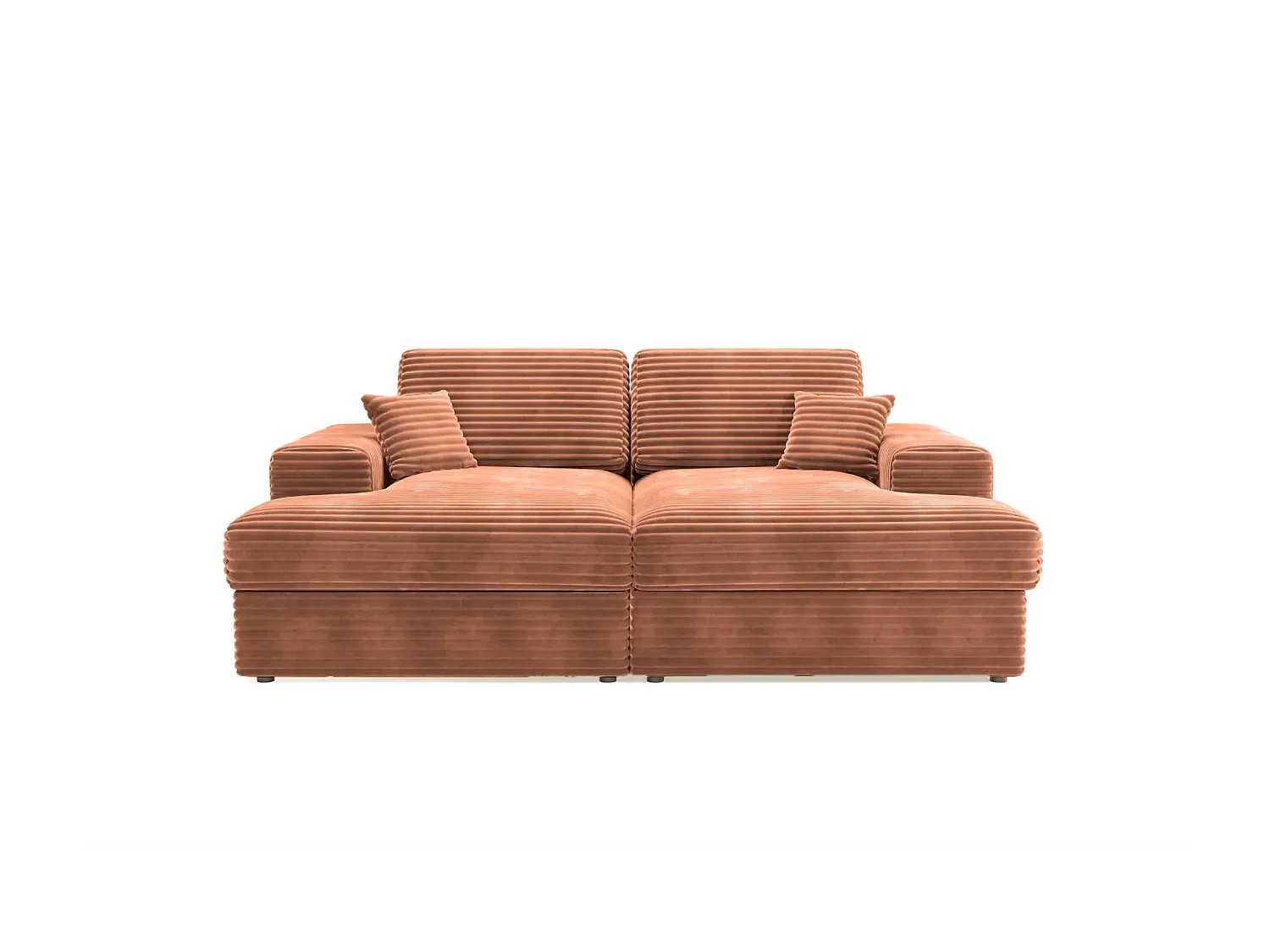 LISBONNE XL - Canapé droit XL 3 places - Terracotta