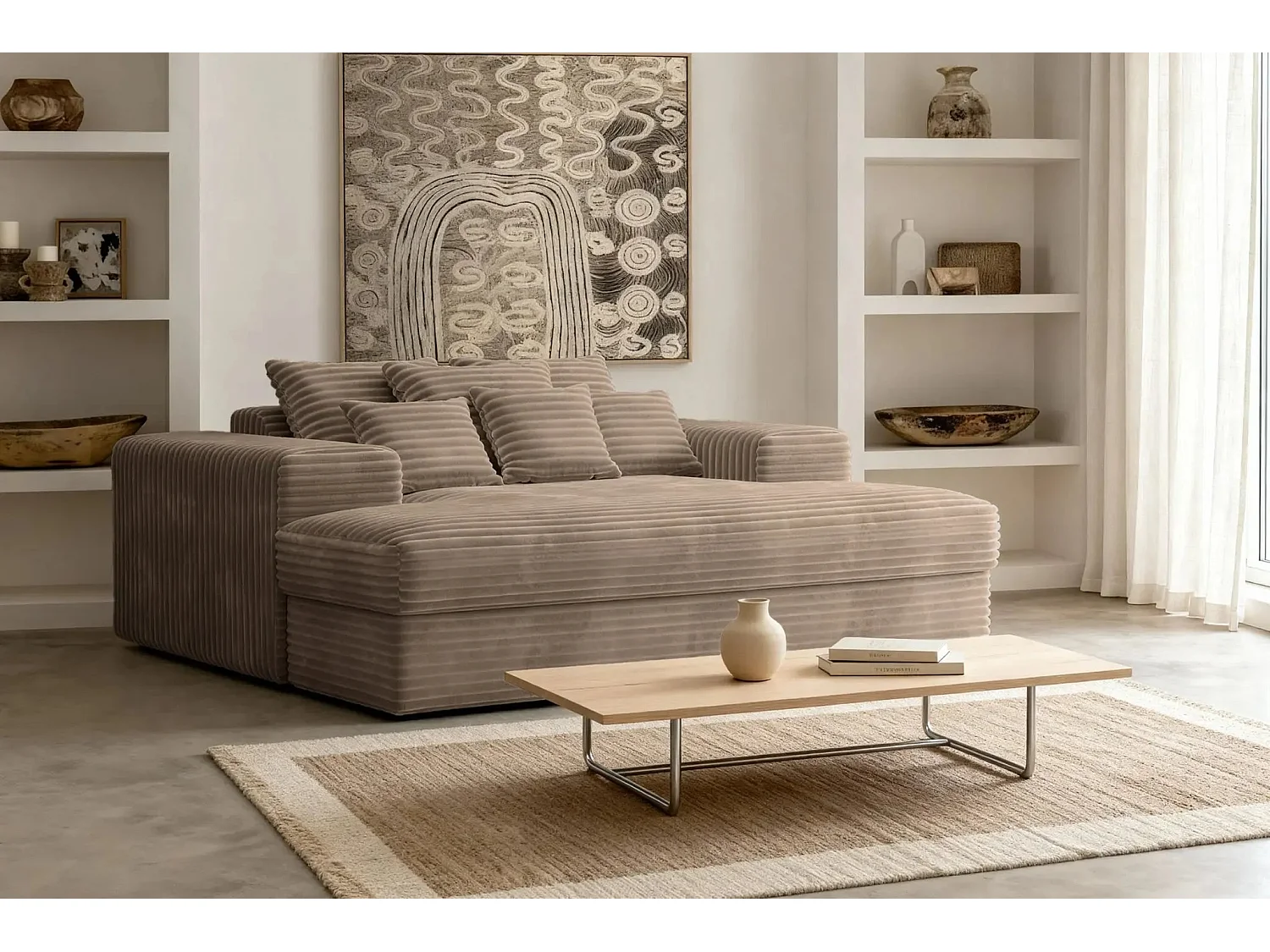 LISBONNE - Canapé droit 2 places - Café