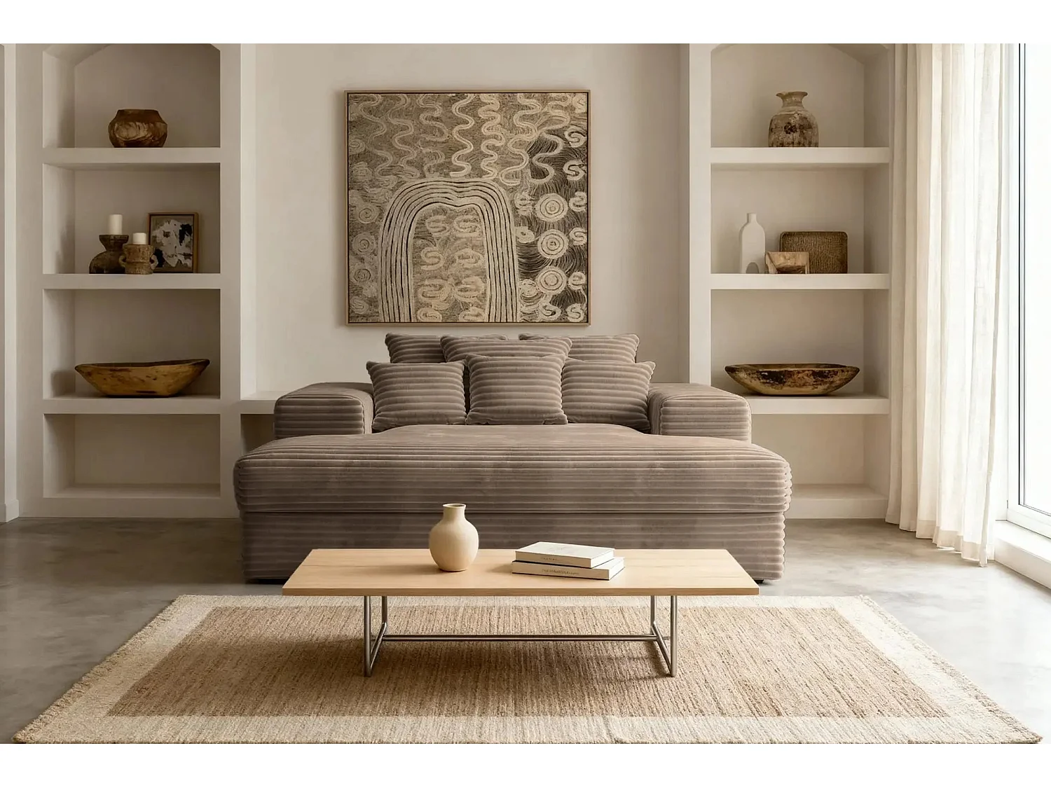 LISBONNE - Canapé droit 2 places - Café