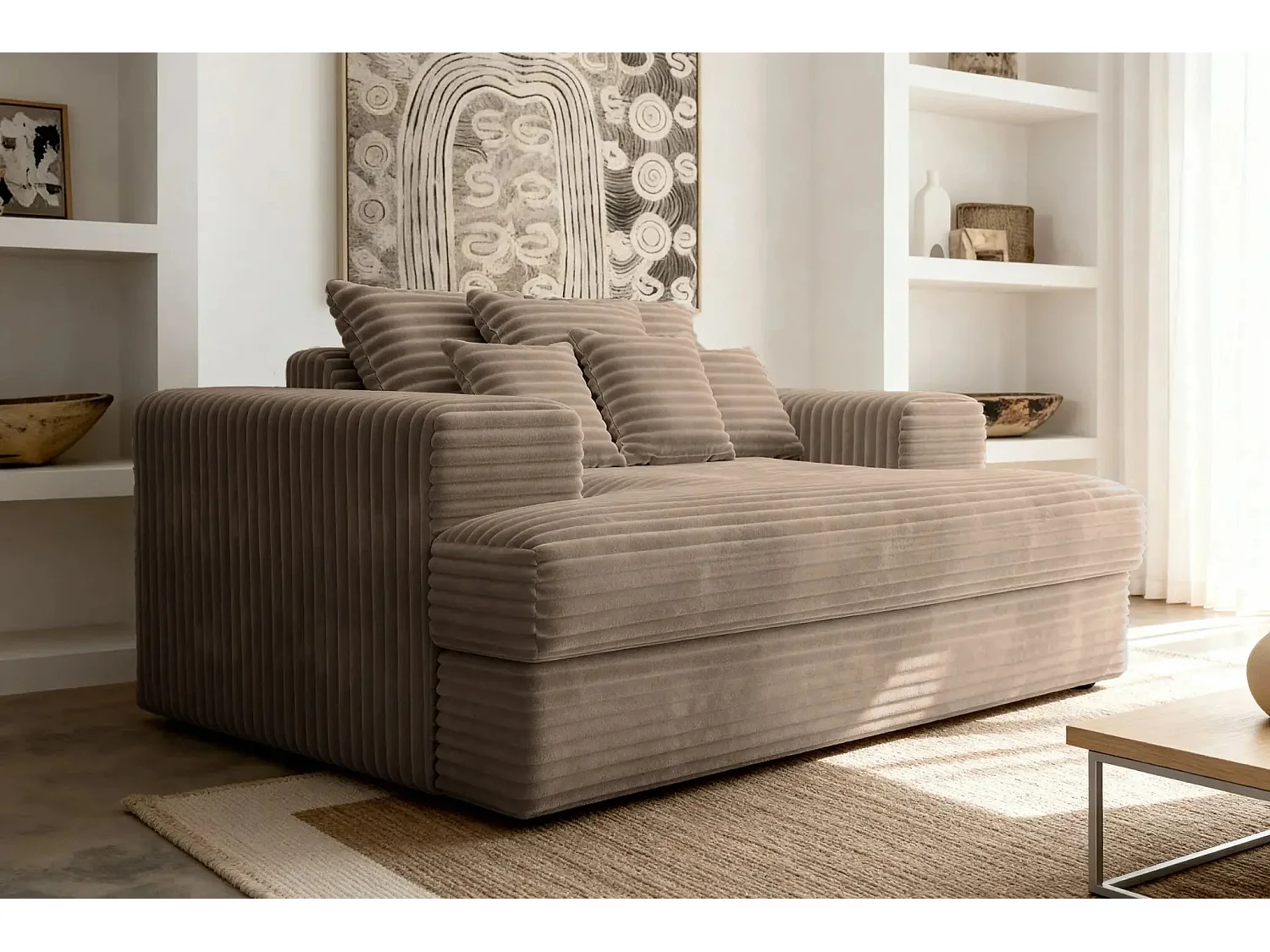 LISBONNE - Canapé droit 2 places - Café