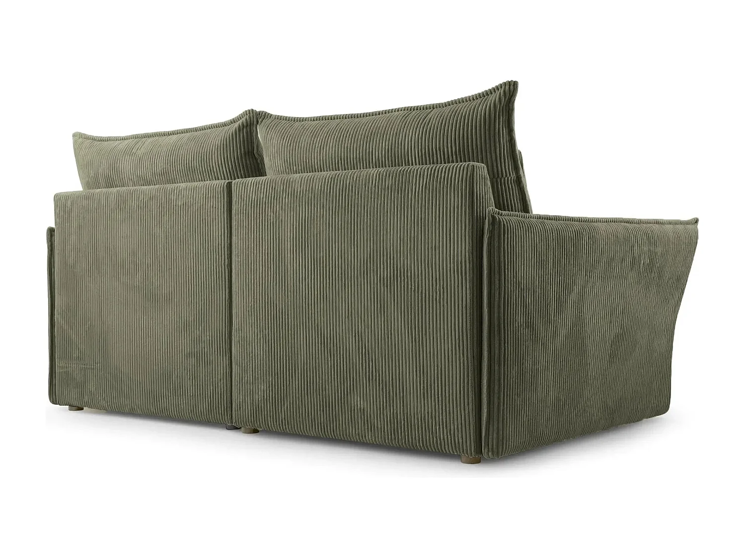 ANGELE - Canapé droit velours côtelé 2 places - Vert