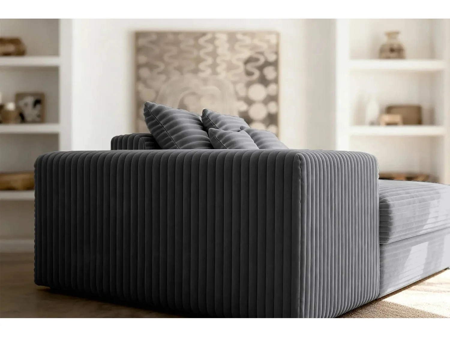 LISBONNE - Canapé droit 2 places - Gris anthracite