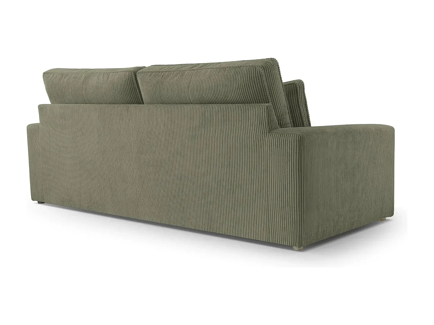 HENRY - Canapé droit velours côtelé 2 places - Vert